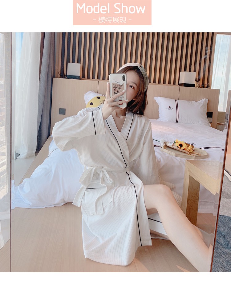 浴袍女长款夏季睡衣女春秋冬可外穿浴袍中长款甜美睡裙夏季睡袍少女士