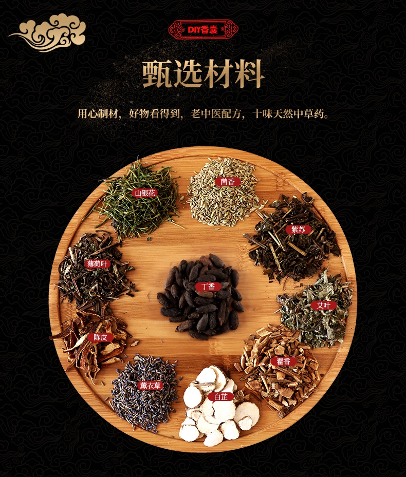 刺绣荷包端午节艾草驱蚊中药香料香囊草药香包古风手工荷包刺绣diy