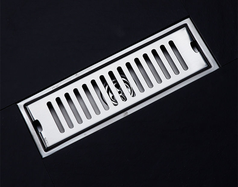 长方形304不锈钢地漏长条型大排量酒店淋浴房浴室卫生间防臭工程长