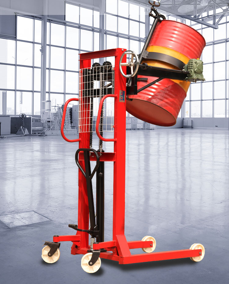 手动液压油桶搬运车电动油桶升高车手推车油桶倒料车叉车夹具防爆 铁