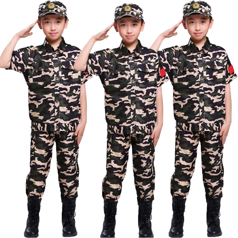 儿童军人服装 海陆空服装军训迷彩服短袖套装军装男童特种兵解放军