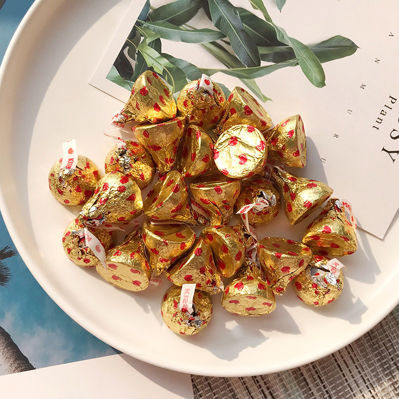 好时之吻kisses牛奶巧克力金色水滴250g零食散装糖果礼物喜糖