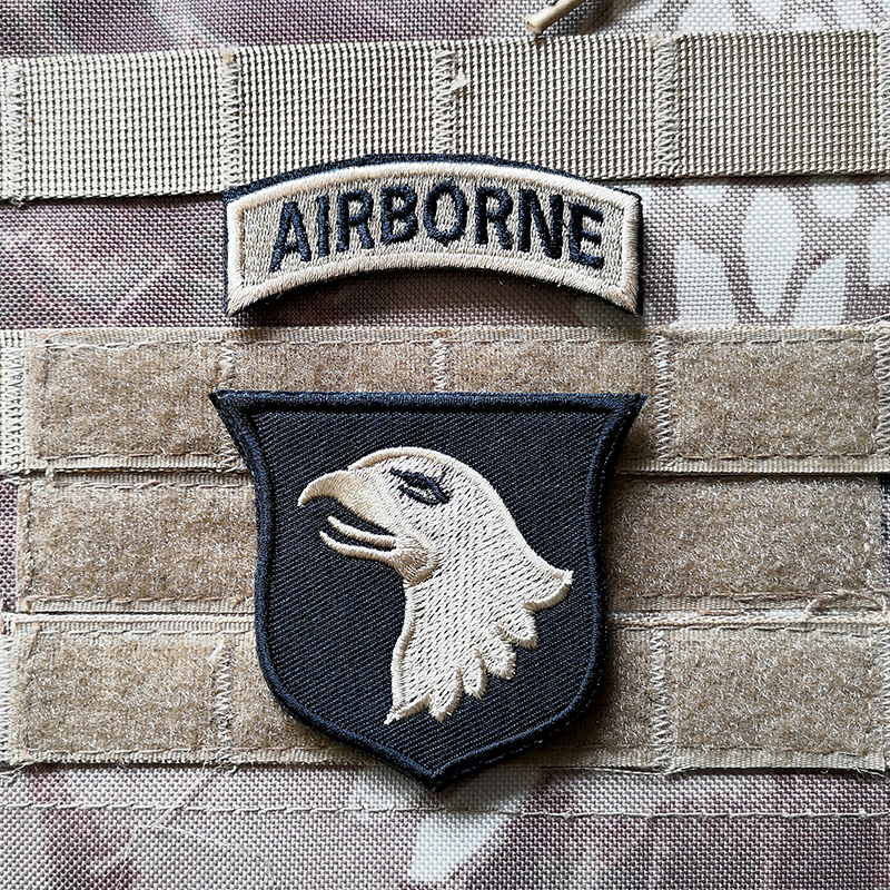 酷否军迷美国101鹰头臂章刺绣魔术贴章袖标长条usarmy胸章个性定做