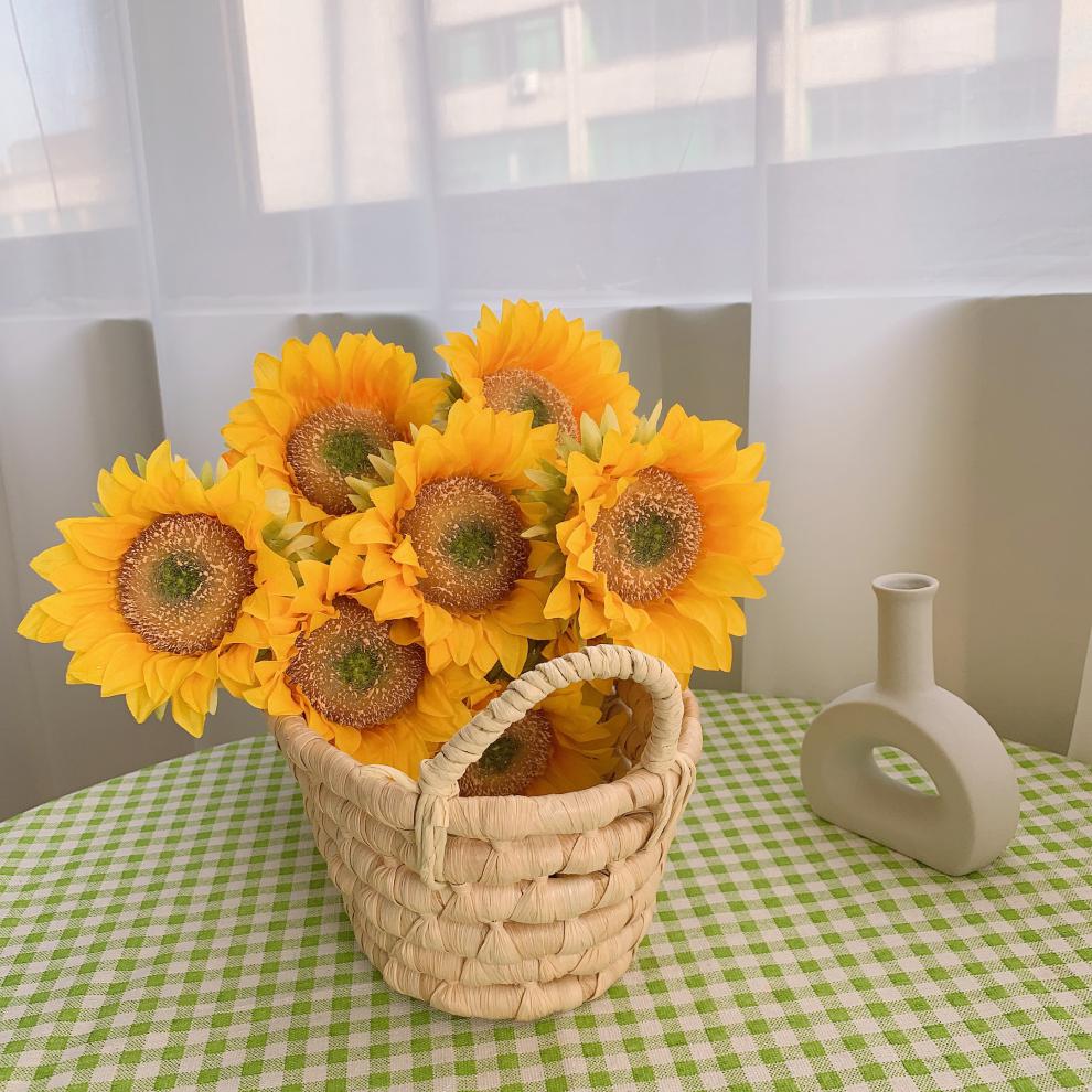 向日葵仿花ins太阳花手捧花花束野餐假花拍照道具装饰品旅游花 仿真