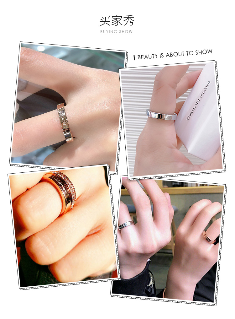 ck戒指(calvin klein)情侣戒指生日礼物送男友送女友礼物男女情侣ins