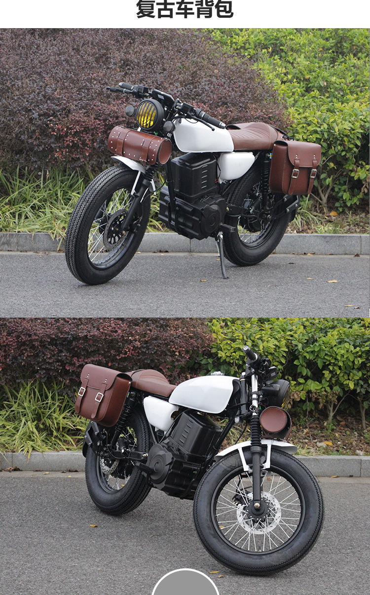 cg复古摩托车太子燃油车72v电摩狒狒街车哈雷款越野重机车电动车红色