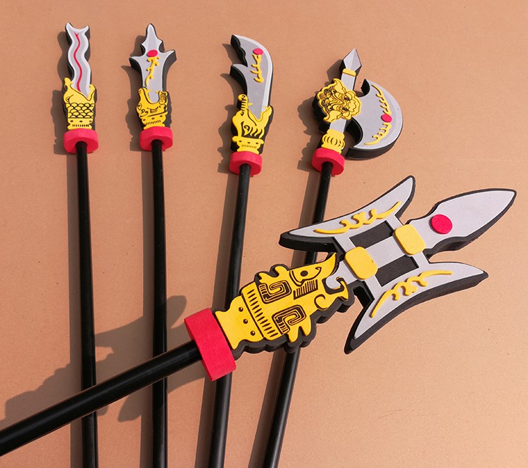 武术道具儿童玩具大刀三国男孩关公刀吕布的赵云枪84cm海绵款