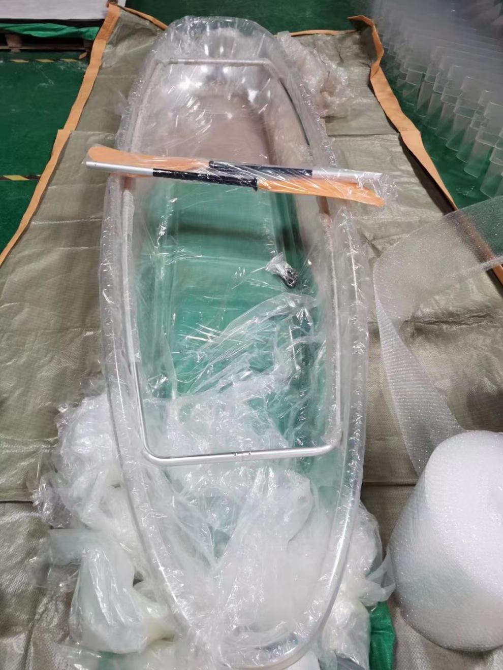 网红透明船婚纱摄影网红玻璃船pc透明船双人船pc透明划艇丛林漂流船