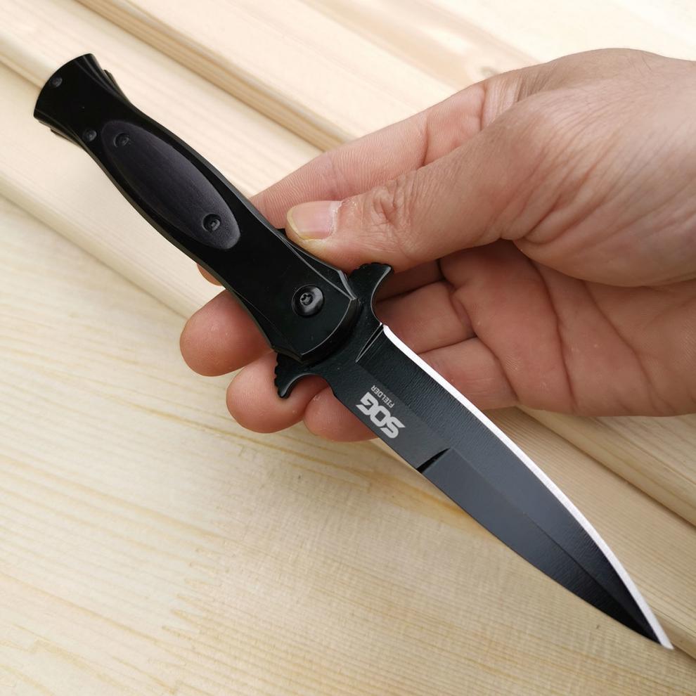 弹簧自动伸缩刀户外折叠高硬度军随身野外求生折多功能瑞士露营水果小