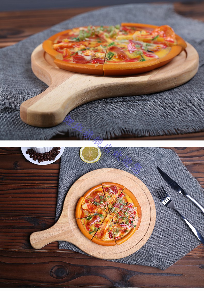 轻奢高端实木披萨盘木托盘牛排盘西餐盘面包pizza木盘子日式披萨板