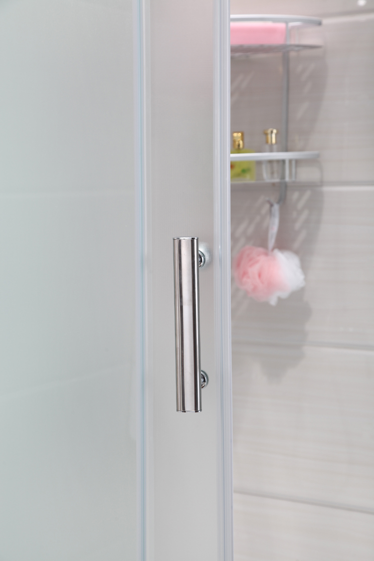 简易淋浴房 弧扇形整体浴室隔断 磨砂钢化玻璃沐浴房 90*90带挡水条