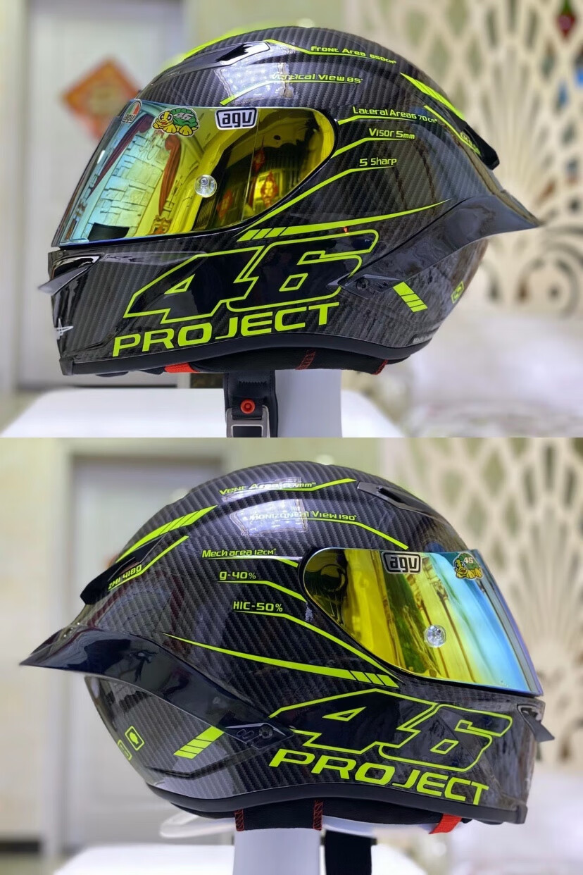 agv头盔 pistagpr70周年系列全盔黑金雪屋黑红轨迹摩托车头盔男女