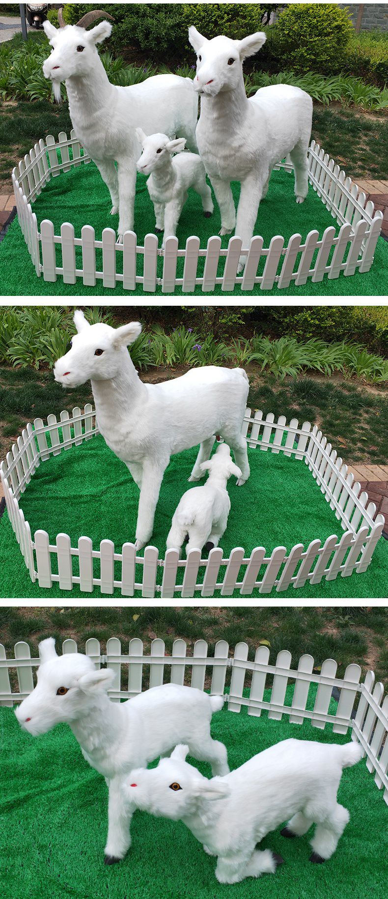 仿真动物山羊模型工艺品标本大奶山羊摆件奶粉店绵羊模型假羊道具 单