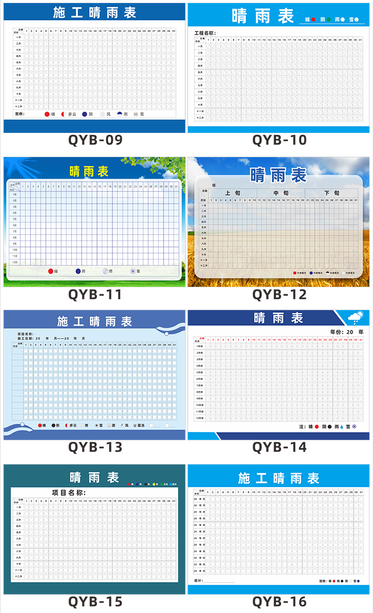 工地施工晴雨表標識牌工程現場進度表天氣變化日曆海報牆貼紙定製施工