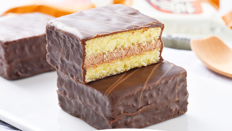 好丽友派q蒂巧克力派蛋黄派早餐糕点心零食休闲食品12枚8盒榛子味12枚