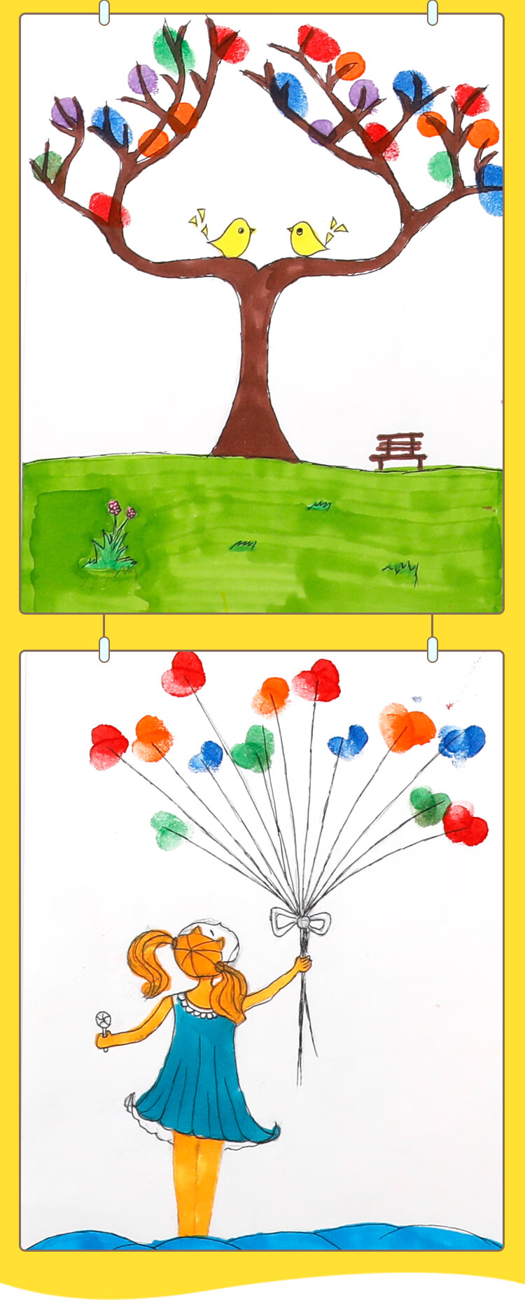 手指画印泥幼儿园彩色手指画印泥小学生手掌印盘可水洗颜料儿童印台