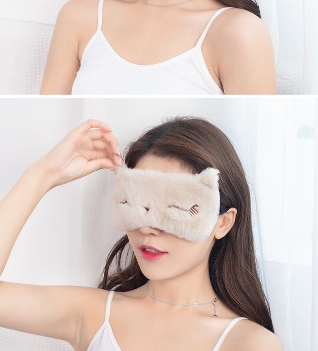 小米蒸汽眼罩同款蒸汽眼罩usb充电加热眼罩眼睛罩敷眼罩醉米粉色调温