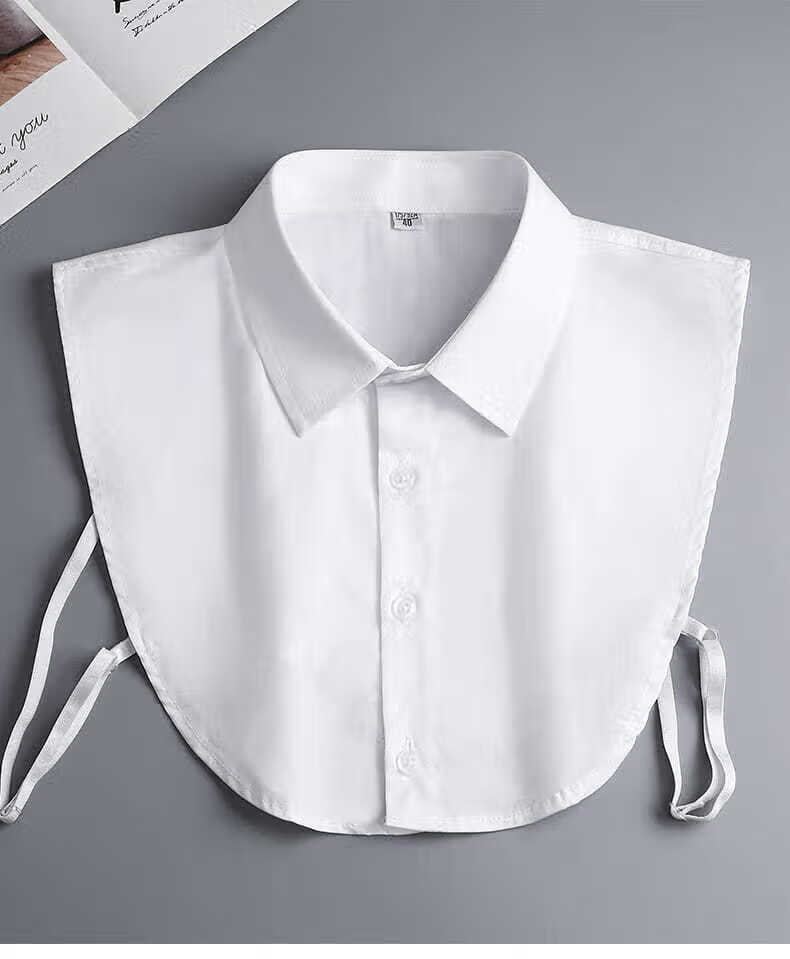 蜜丝刘新品银行工装女假领子假衬衣领男女百搭尖领职业银行税务工装