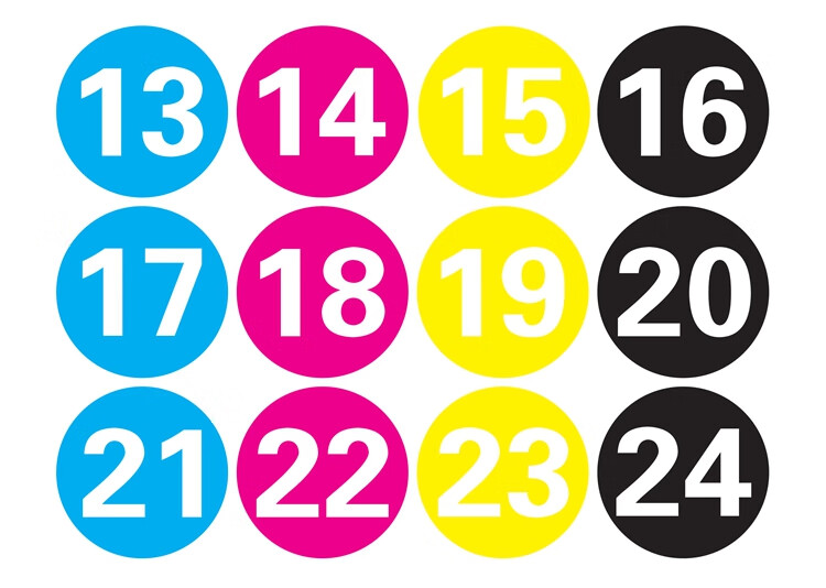 数字号码贴纸 号码牌贴纸定制防水编号贴纸不干胶pvc餐桌序号贴纸 15