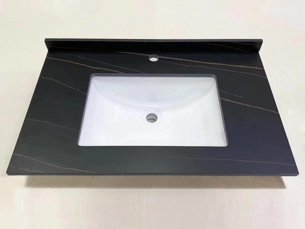 定制岩板一体陶瓷台盆面浴室柜岩板台面台下盆台上盆岩板面定制 阿拉