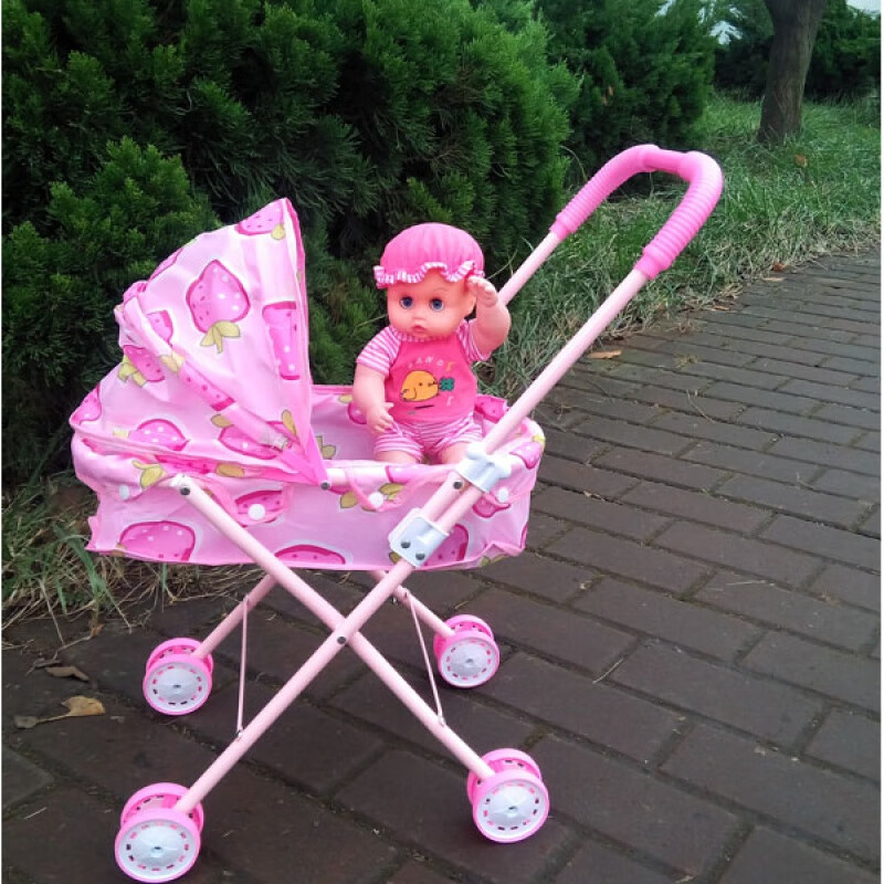 匠师傅娃娃儿童玩具推车婴儿小推车宝宝手推车学步男女孩过家家玫红色