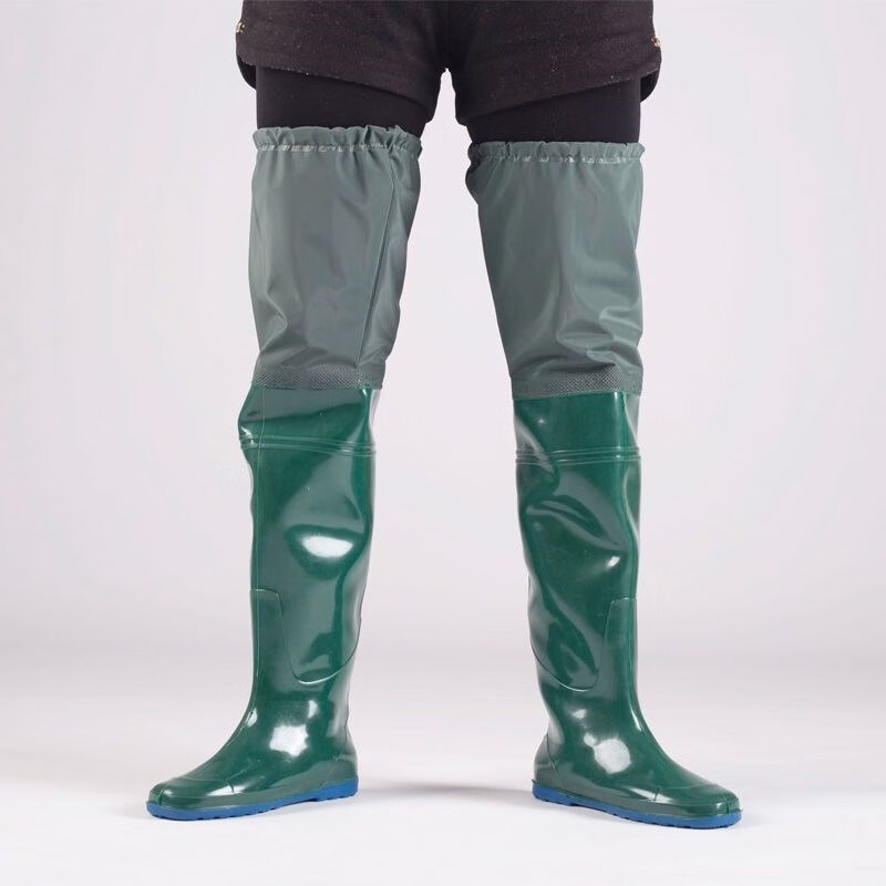 秧田下水靴男高腰下田插秧鞋软底水田鞋插秧靴高筒下水裤水鞋水靴防水