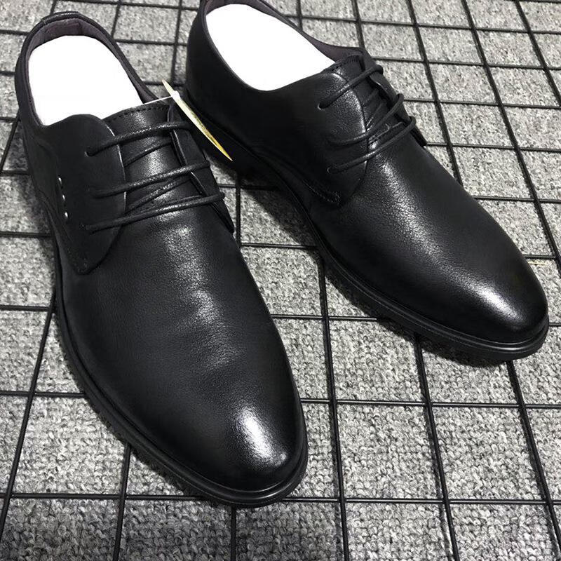 萨奇袋鼠皮鞋男新款商务正装休闲秋季透气男士英伦韩版尖头新郎结婚鞋
