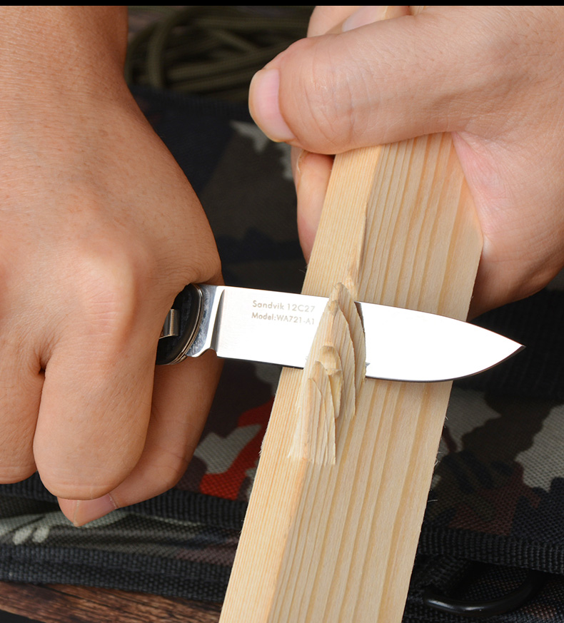 三刃木wa711实用型户外工具刀野外便携多功能折叠刀具 wa711-a1黑色