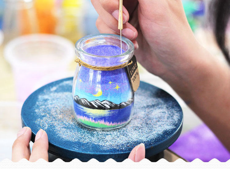 瓶走心生日礼物送女生闺蜜手工diy沙瓶画 星前月下心愿瓶(星空礼盒)