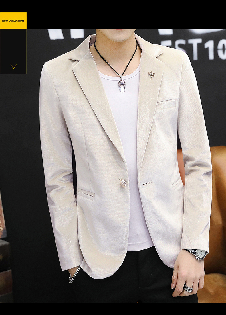 品牌特价西服男春秋季新款男士休闲西装纯色外套修身韩版潮流正装单西