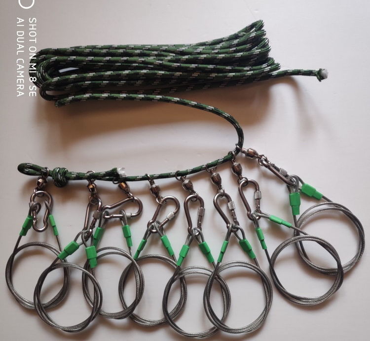 大物锁鱼扣钢丝绳大鱼活鱼拴鱼器串养捆渔青鱼草鱼套栓绳巨物鱼锁拴鱼