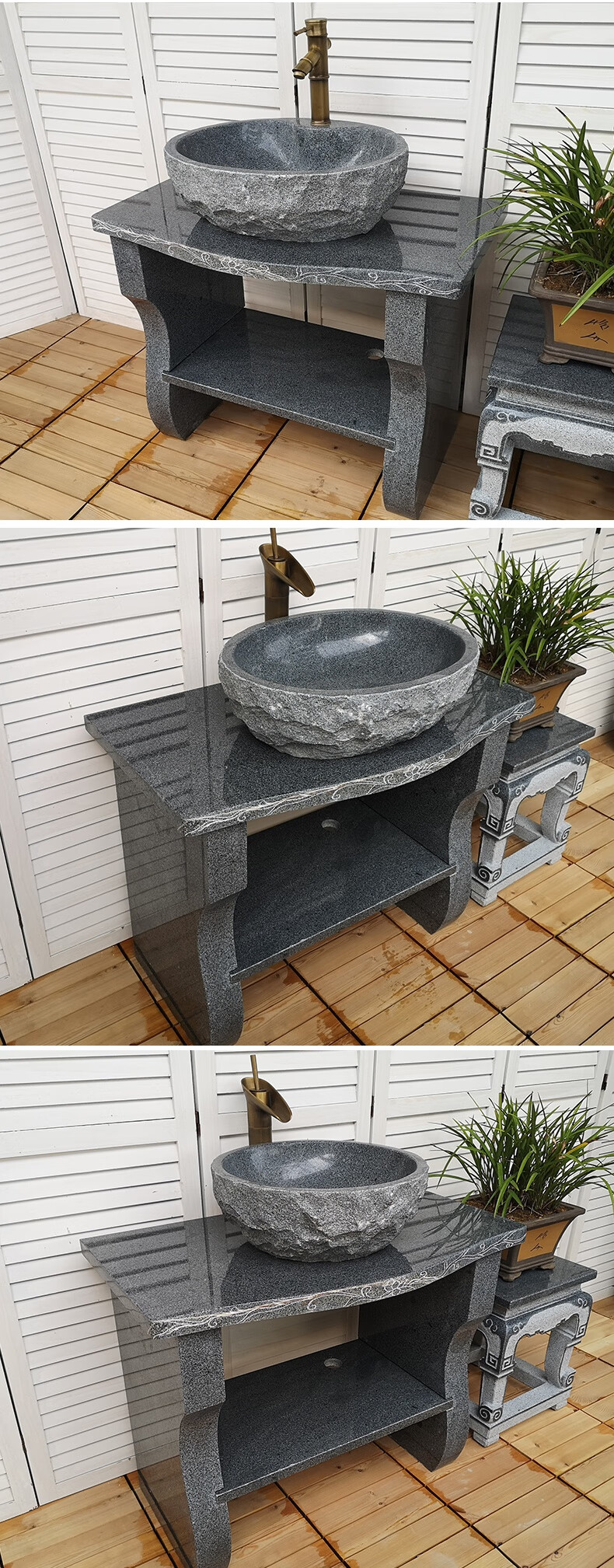 室外庭院石头洗手盆洗手台水池户外洗手池大理石水槽洗脸盆台上盆