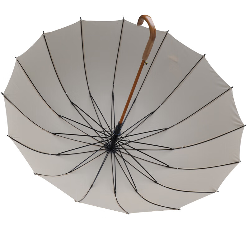 加大双人16骨木中棒长柄伞晴雨伞实木弯柄伞绅士商务广告hh藏青色