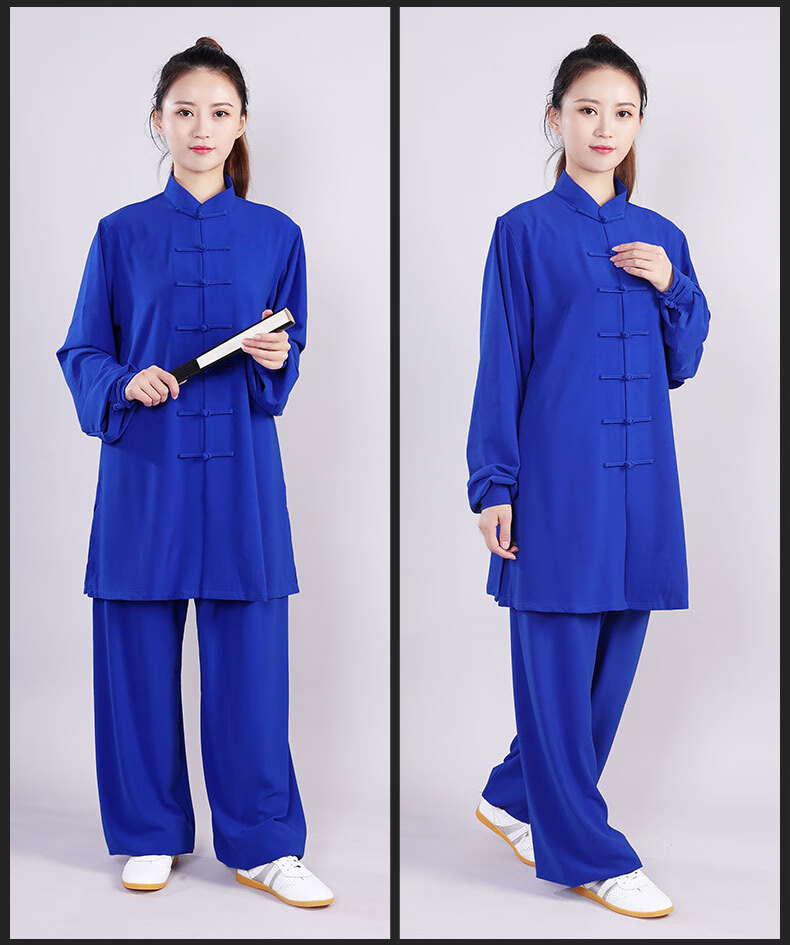 太极服女春夏新款经典表演服晨练服武术太极拳练功中长款红色中长款