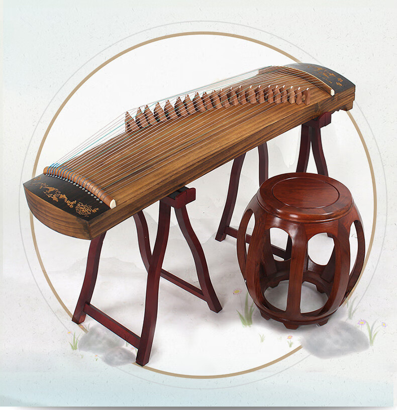 25m21弦便携式小古筝 旅行筝可演奏小古筝半筝乐器 竹韵清风【图片