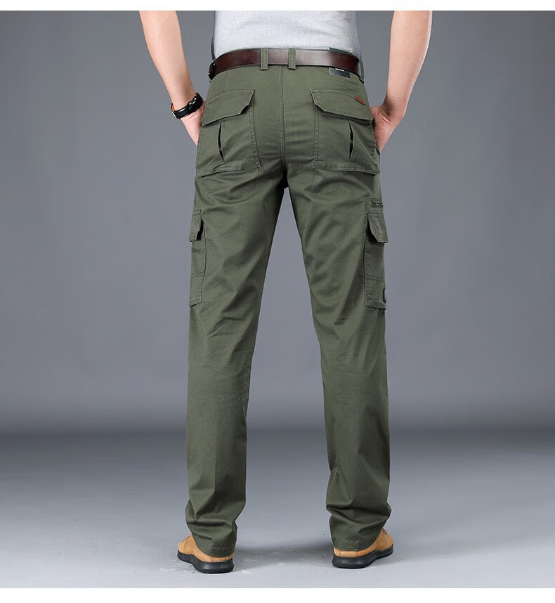 jeep吉普工装裤男直筒宽松2022春秋新款多口袋户外休闲裤男中年男士大