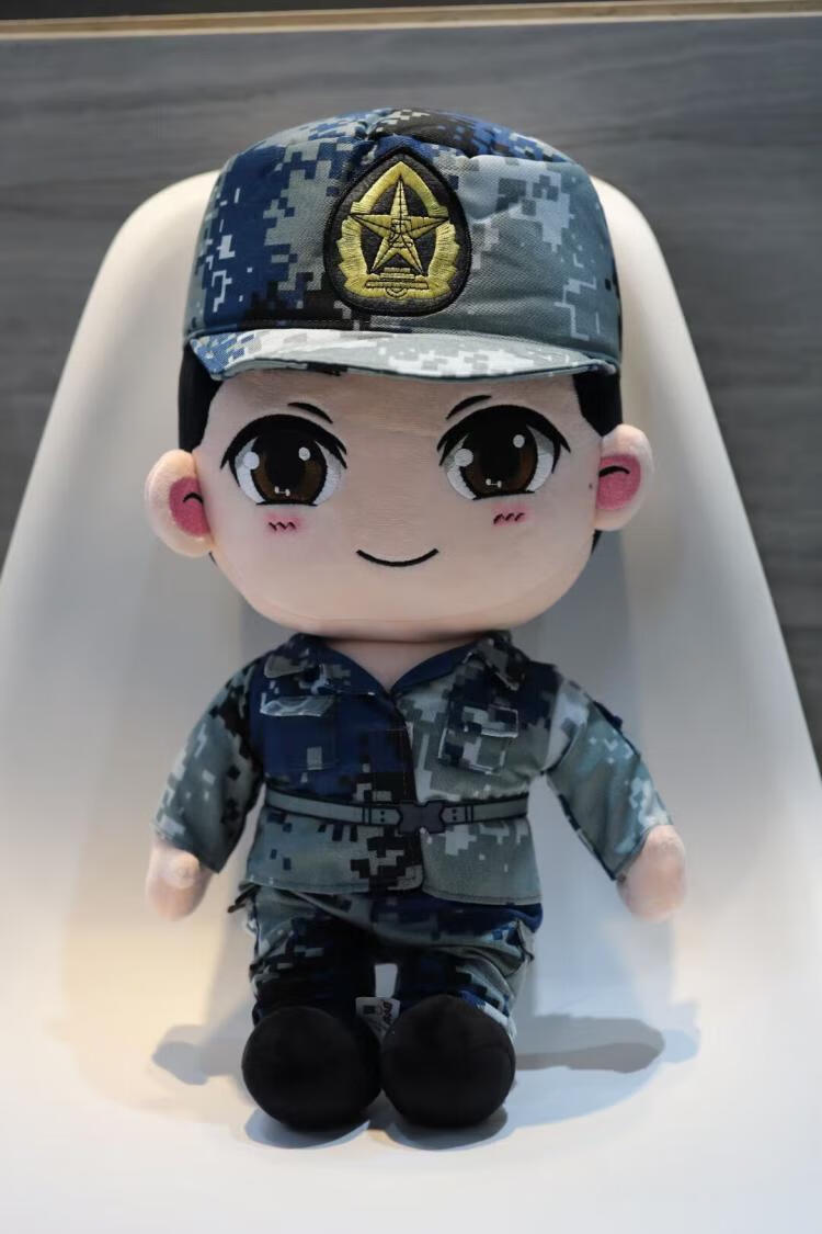 兵哥哥毛绒布娃娃兵小萌军恋礼品大毛绒军人迷彩玩偶陪睡公仔儿童生日