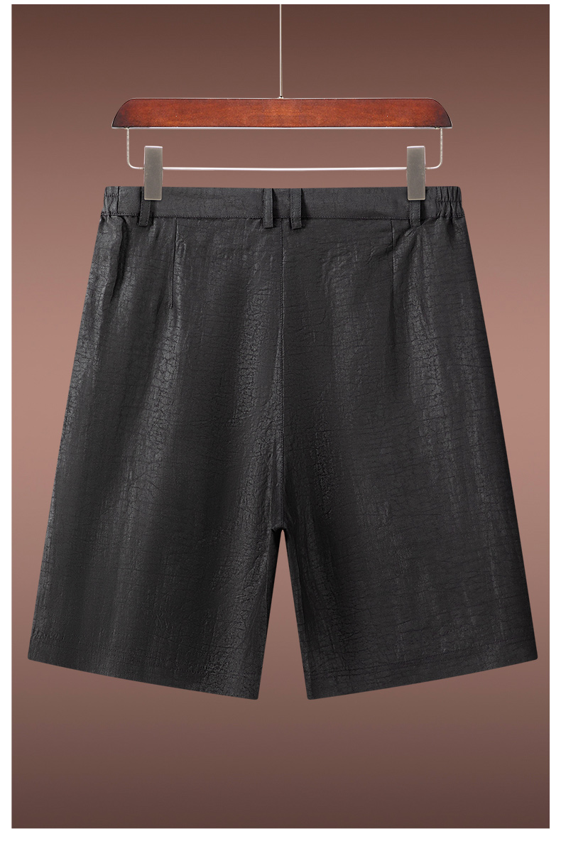 皮尔卡丹轻奢高档品牌男装香云纱男短裤真丝绸夏季五分裤男士宽松休闲