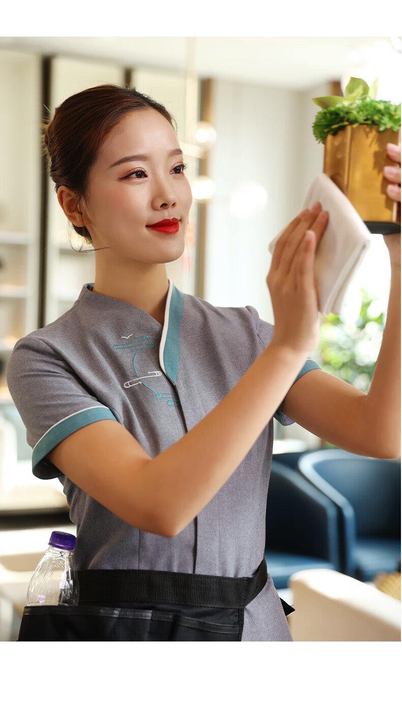 bianyemu保洁阿姨工作服短酒店客房售楼部物业保洁工作服套装夏季女