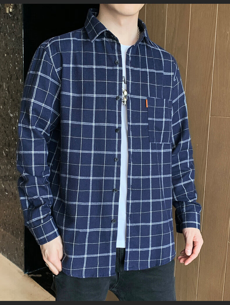 七匹狼集团swjeans品牌男装灰色衬衫男港风日系春秋长袖衬衣春季潮流