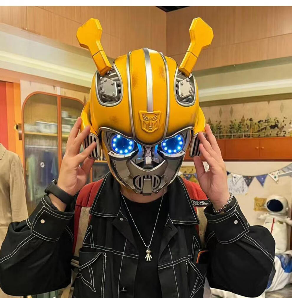 现货孩子宝授权killerbody变形金刚大黄蜂可穿戴头盔蓝牙音箱全款现货