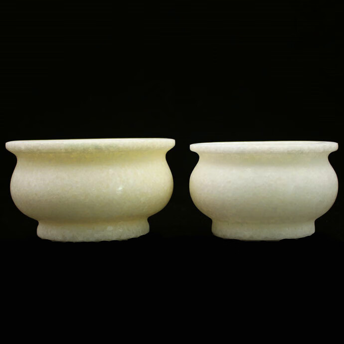 三宝佛具佛教用 香炉汉白玉香炉石头香炉无字香炉 小号直径11厘米