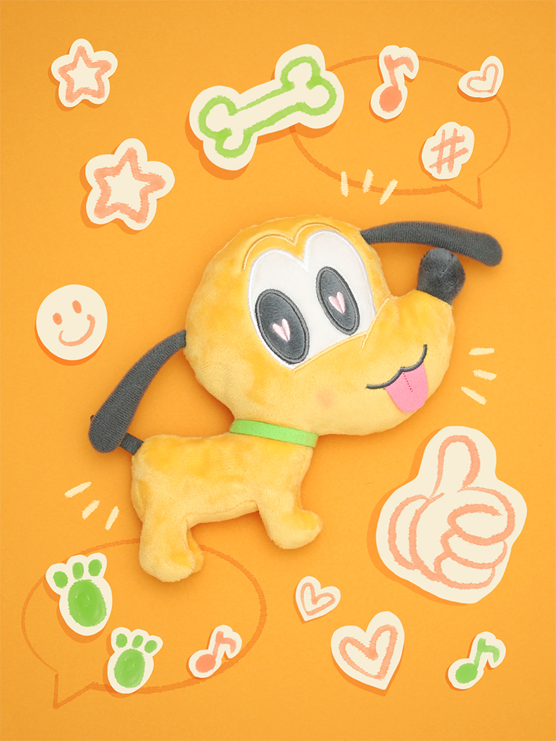 迪士尼趣味扁扁米奇米妮唐老鸭布鲁托公仔玩偶摆件抱枕毛绒玩具105寸