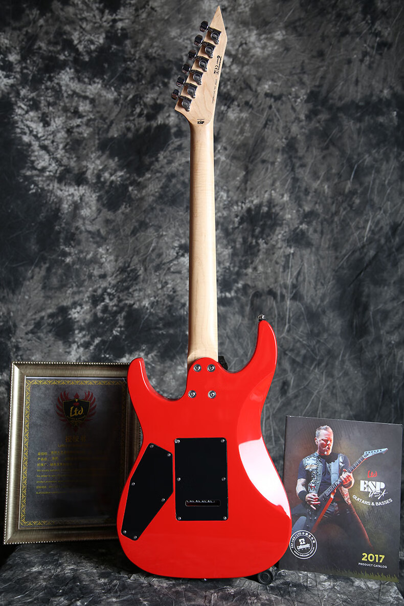 esp印尼产ltd金属摇滚单双摇lec256演出乐手mt130黑美人lp电吉他品质