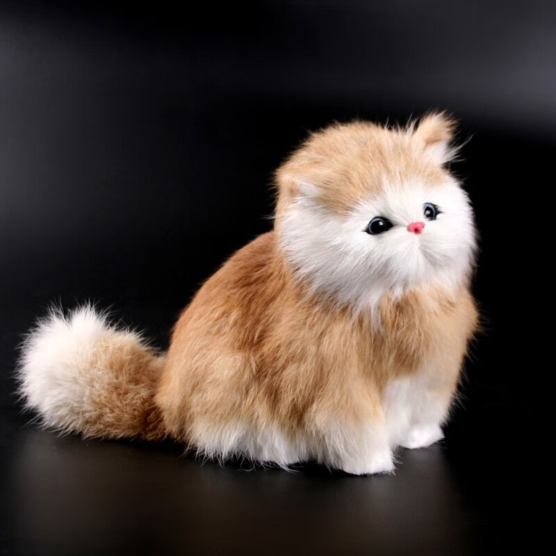仿真动物模型小猫咪儿童动物毛绒玩具会叫的猫玩偶仿真猫咪公仔六一