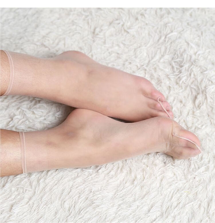 脚尖透明超薄短丝袜柔姿丝夏季细边松口肉色丝袜短筒脚尖透明水晶丝短