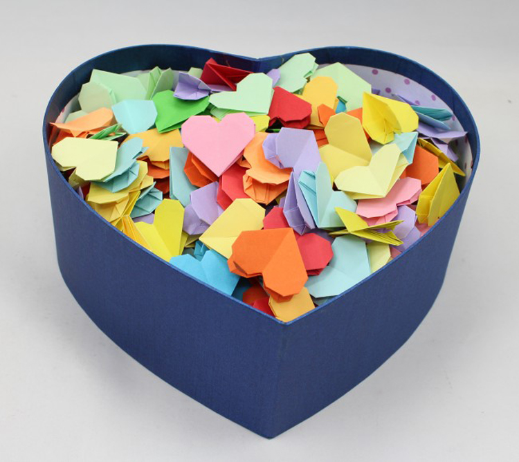 【百亿补贴】 心心折纸成品 生日礼物 纯手工折纸爱心成品 纯色彩色