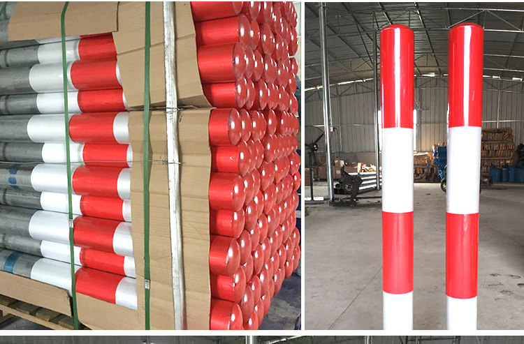 钢管隔离柱 预埋警示桩地埋立柱交通安全防撞柱挡车隔离路障道路反光