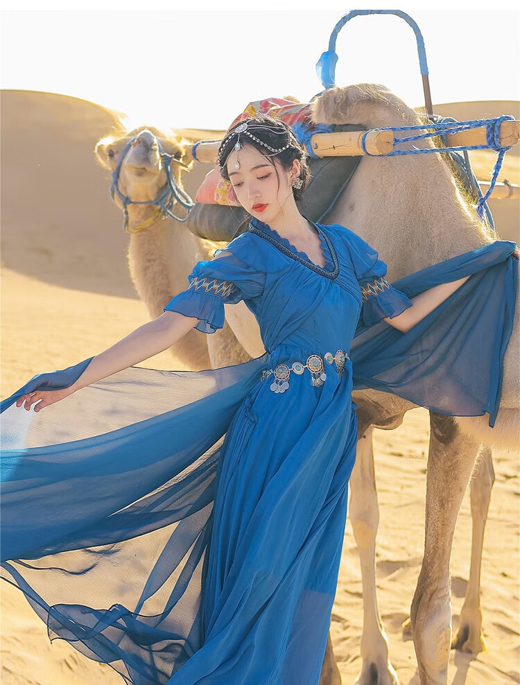 新疆旅游连衣裙敦煌服装 穿搭西域公主 沙漠裙子异域风情拍照衣服