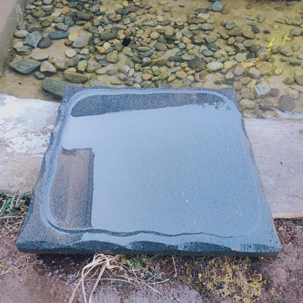 火山石烧烤石板 腾冲火山石烧烤户外家用牛排烤肉石盘天然烧烤石板